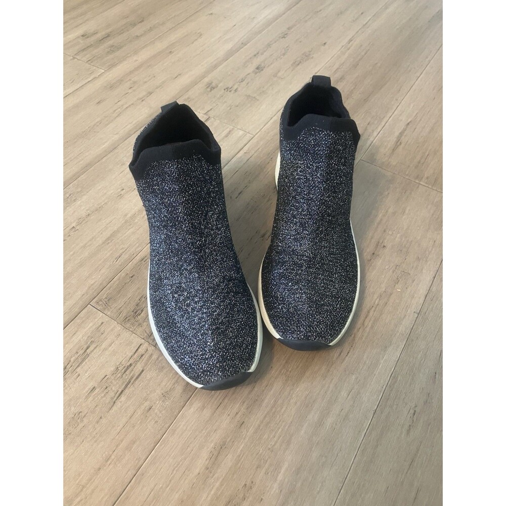 Aldo Black/silver Stretch Women’s Wedge Shoes. Size 7 (9.25” Long)